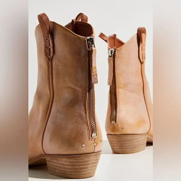 NEW FREE PEOPLE WE THE FREE WESLEY ANKLE BOOT IN PAPAYA - Picture 5 of 7